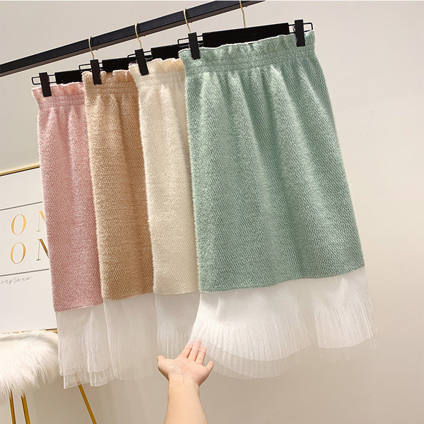 Fusta de dama moderna cu tul in patru culori