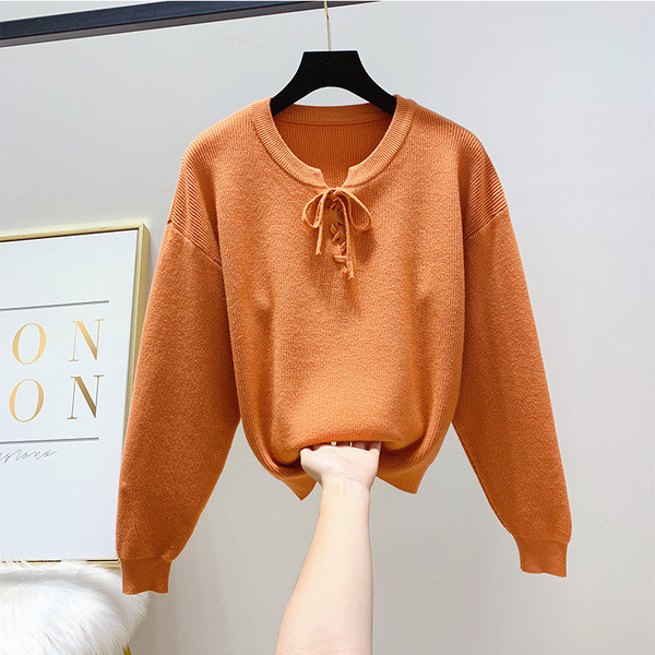 Pulover casual dama cu cravate in patru culori