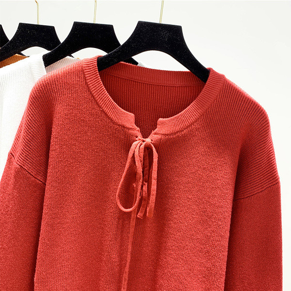 Pulover casual dama cu cravate in patru culori