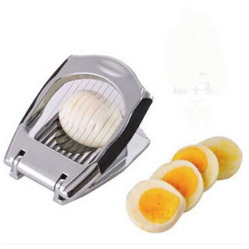 Практичен уред за рязане на яйце от неръждаема стомана в сребрист цвят
