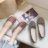 Pantofi casual dama cu dungi in doua culori