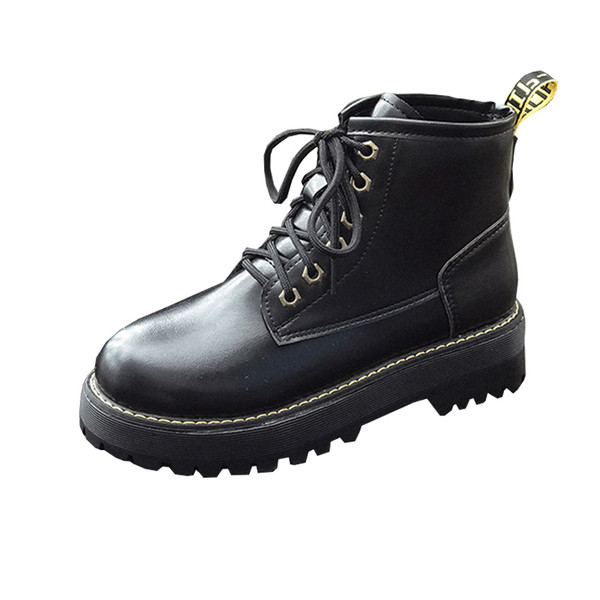 Cizme de iarnă de damă cu talpă aspră de culoare neagră