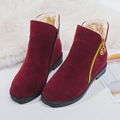 Cizme de iarna dama cu captuseala moale si fermoar colorat