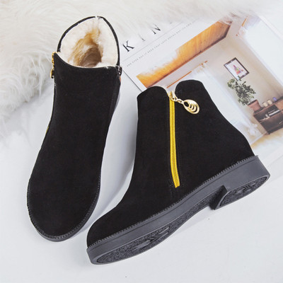 Cizme de iarna dama cu captuseala moale si fermoar colorat