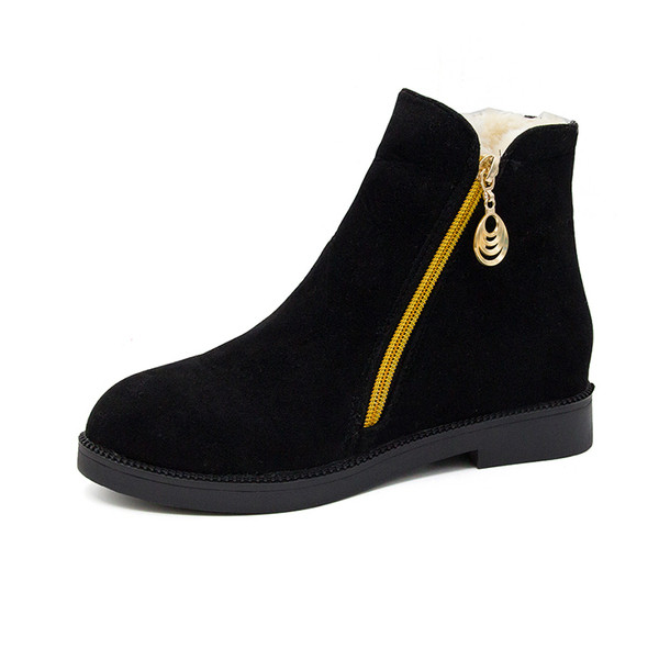 Cizme de iarna dama cu captuseala moale si fermoar colorat