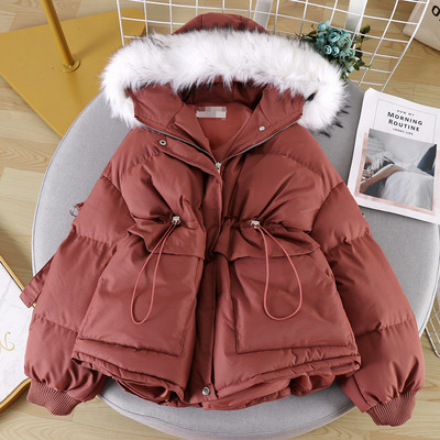 Geaca dama casual model asimetric cu gluga si puf in mai multe culori