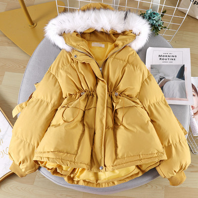 Geaca dama casual model asimetric cu gluga si puf in mai multe culori