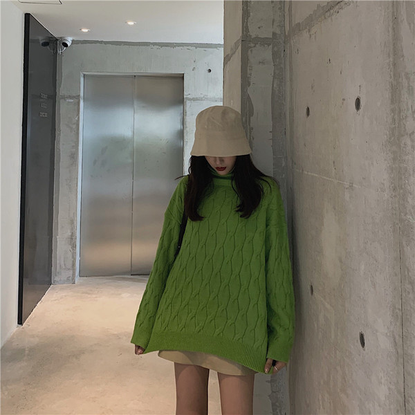 Pulover lung și gros cu guler polo în mai multe culori