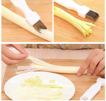 Практичен уред за рязане на зеленчуци от неръждаема стомана в бял цвят