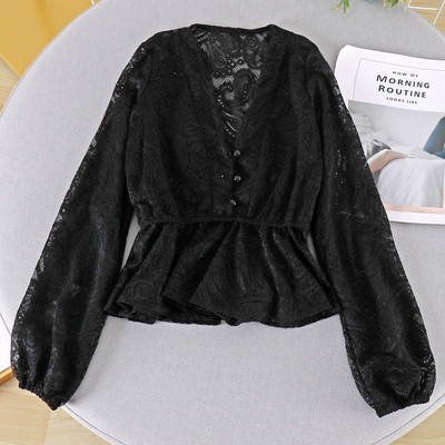 Cămașă modernă de damă cu nasturi și decolteu spitz în patru culori