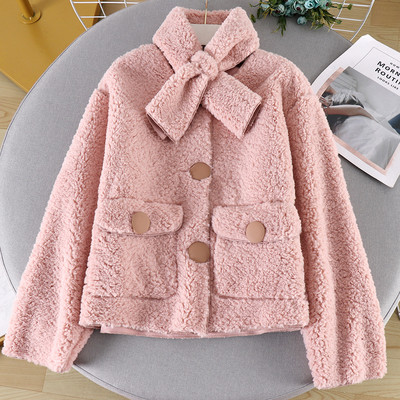 Нов модел дамско късо палто с копчета и висока яка в няколко цвята