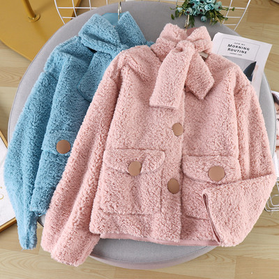 Palton scurt de dama model nou cu nasturi si guler inalt in mai multe culori