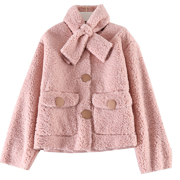 Palton scurt de dama model nou cu nasturi si guler inalt in mai multe culori