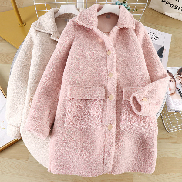 Ежедневно дамско дълго палто с копчета и джобове в три цвята