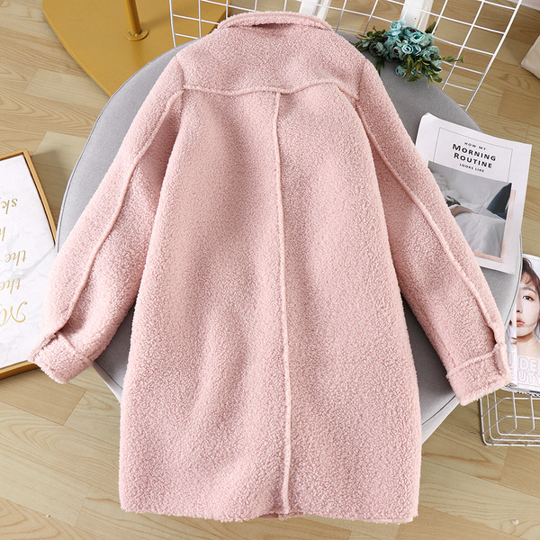 Ежедневно дамско дълго палто с копчета и джобове в три цвята