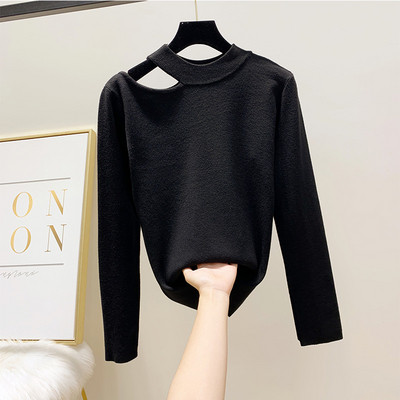 Pulover de dama cu decolteu rotund in mai multe culori