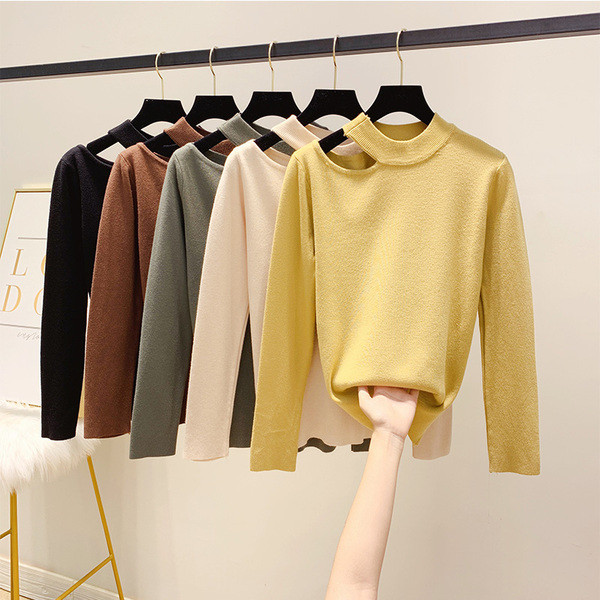 Pulover de dama cu decolteu rotund in mai multe culori