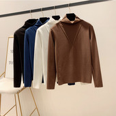 Γυναικεία μπλούζα με ψηλό γιακά σε τέσσερα χρώματα