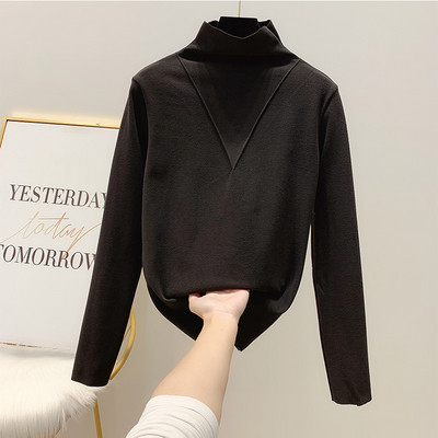 Γυναικεία μπλούζα με ψηλό γιακά σε τέσσερα χρώματα