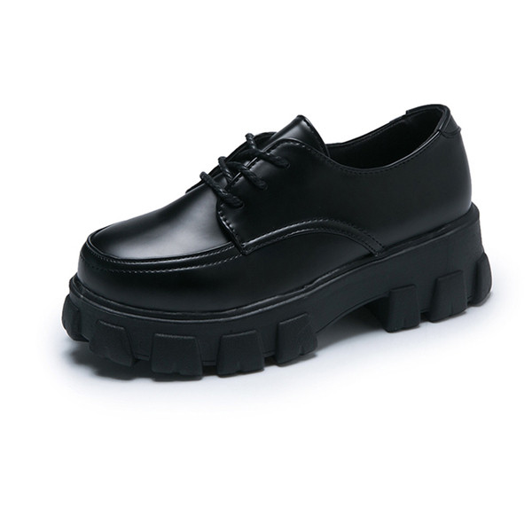 Pantofi casual de dama din piele cu talpa inalta