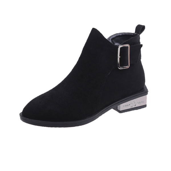 Cizme casual dama din piele intoarsa cu toc mic gros in doua culori