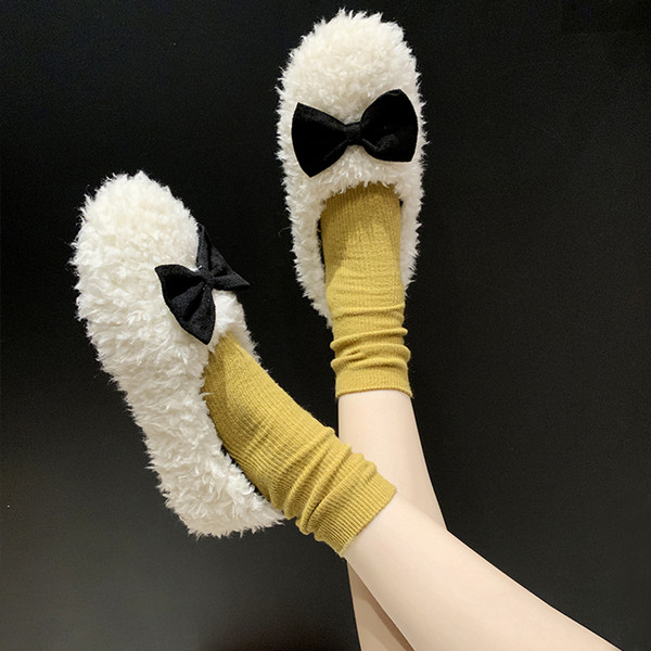 Három színben szalagos téli női papucs