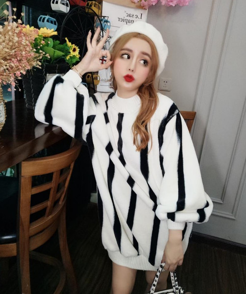 Hosszú csíkos pulóver két színben