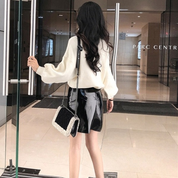 Pulover de damă din puf cu guler înalt în trei culori