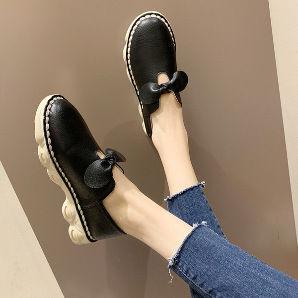 Pantofi dama casual din piele cu talpa plate in mai multe culori