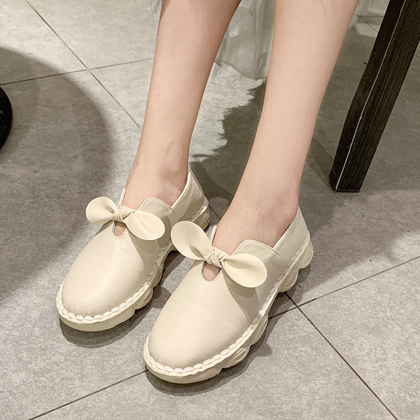 Pantofi dama casual din piele cu talpa plate in mai multe culori