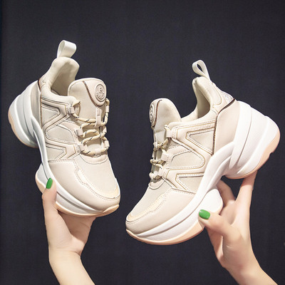 Adidasi moderni de dama cu talpa inalta si aspra in trei culori