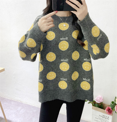 Pulover de dama model nou cu maneci lungi si decolteu O