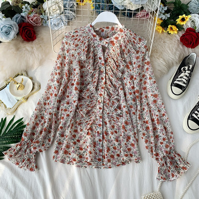 Cămașă casual de damă cu nasturi și model floral în mai multe culori