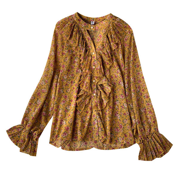 Cămașă casual de damă cu nasturi și model floral în mai multe culori