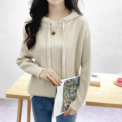 Pulover de damă modern cu glugă - în mai multe culori