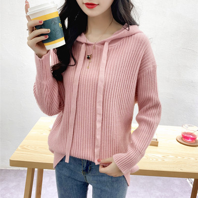 Pulover de damă modern cu glugă - în mai multe culori