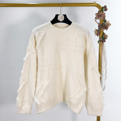 Дамски ежедневен пуловер с ресни в много цветове