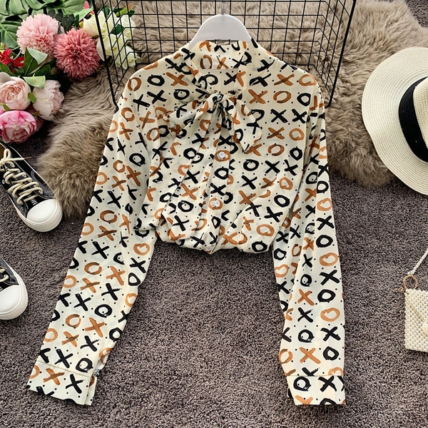 Γυναικείο πουκάμισο με κουμπιά και κορδέλα σε τέσσερα χρώματα