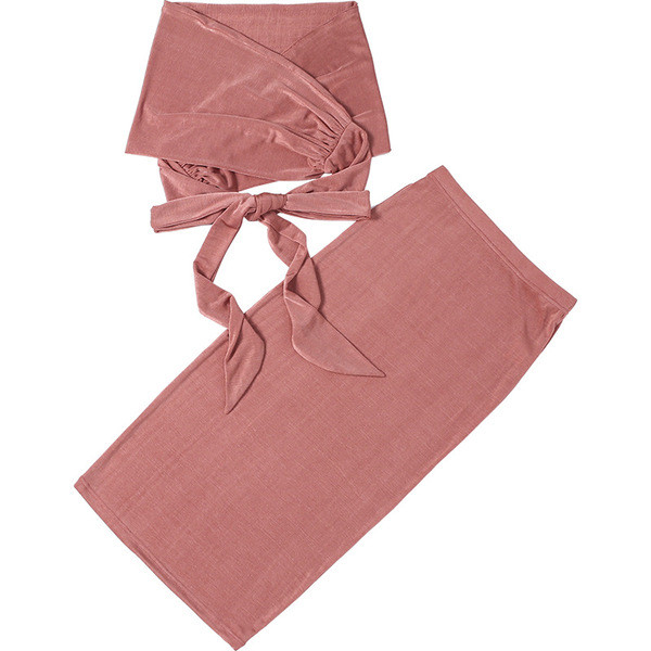 Set modern pentru femei din două părți în roz și roșu