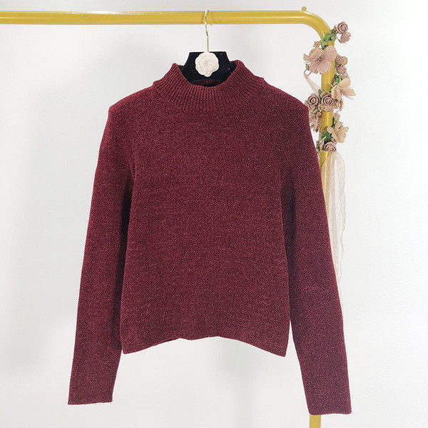 Női testreszabott pulóver pólógallérral, fekete és bordó színben