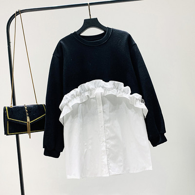 Bluză de damă casual model nou cu decolteu O în culorile gri și negru