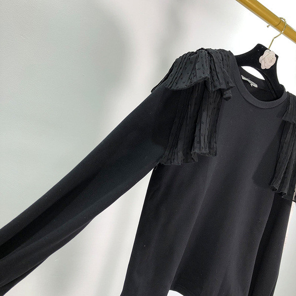 Bluză modernă de damă în negru și tul