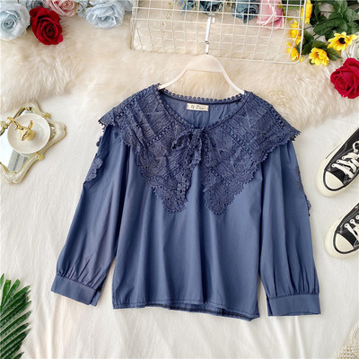 Stílusos női ing ovális nyakkivágással és hosszú ujjú több színben