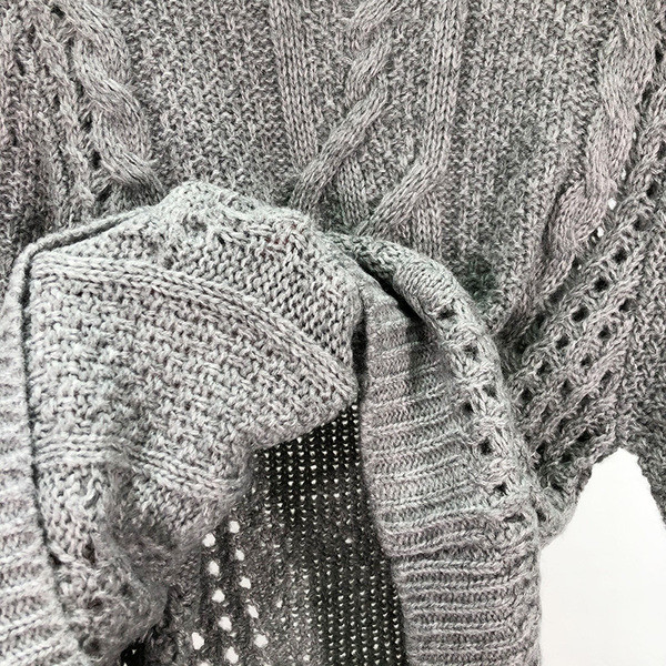 Pulover de dama in model uni gri