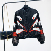 Hanorac de dama model nou cu paiete alb-negru