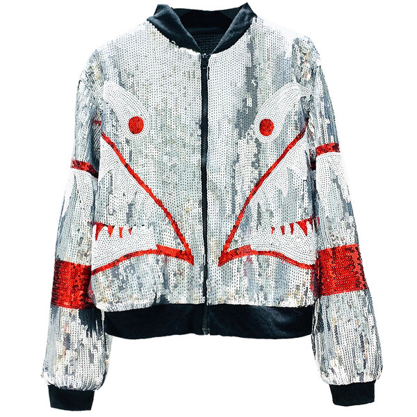 Hanorac de dama model nou cu paiete alb-negru