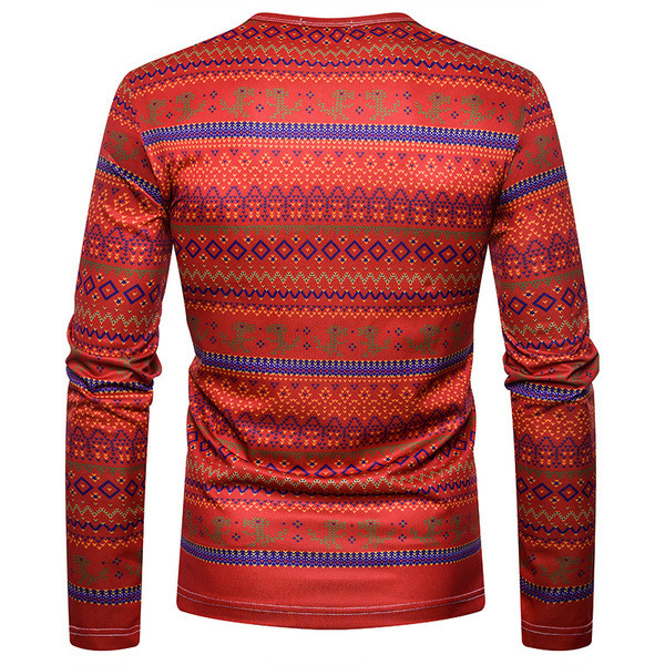 Μοντέρνα  ανδρική μπλούζα με στρογγυλή λαιμόκοψη