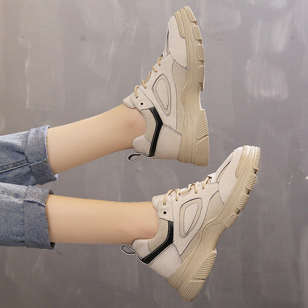 Tenisi casual dama cu talpa aspra de culoare bej