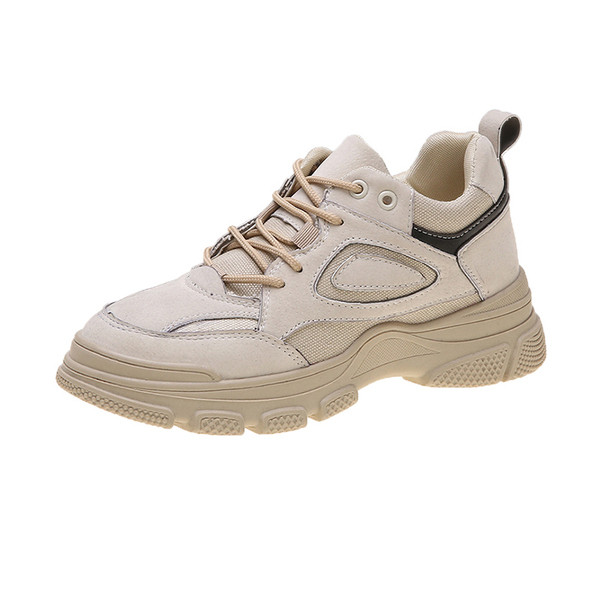 Tenisi casual dama cu talpa aspra de culoare bej