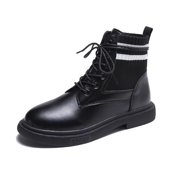 Modern női csizma eko bőrrel fekete és bézs színben